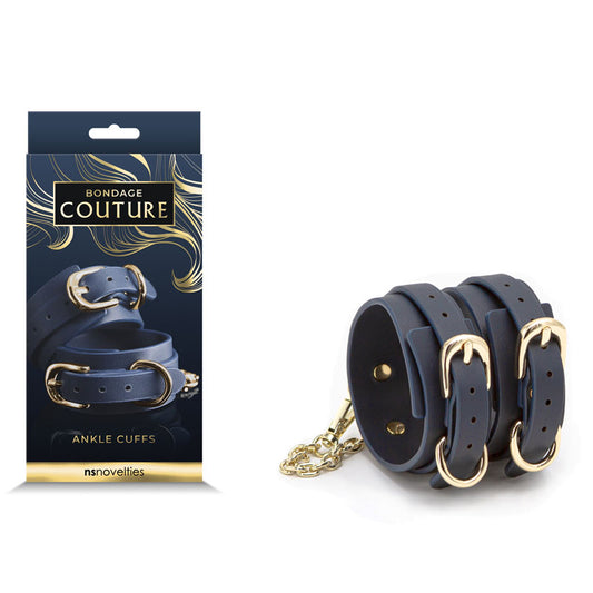 Bondage Couture Ankle Cuffs - Blue-(nsn-1306-47) - NSN-1306-47