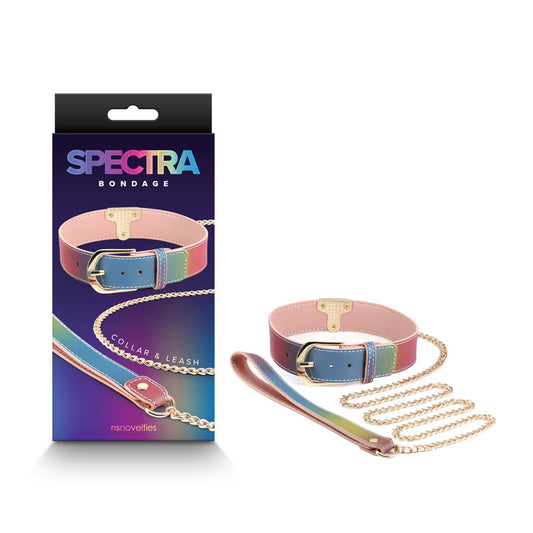 Spectra Bondage Collar & Leash - Rainbow-(nsn-1311-02) - NSN-1311-02