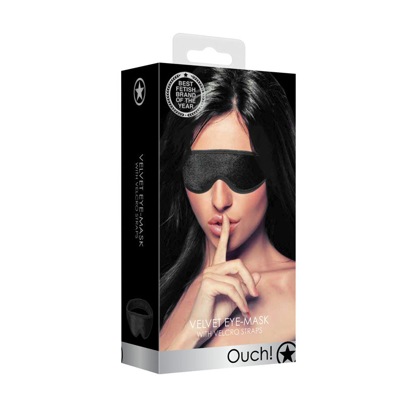 OUCH! Velvet & Velcro Adjustable Eye Mask-(ou521blk) - OU521BLK