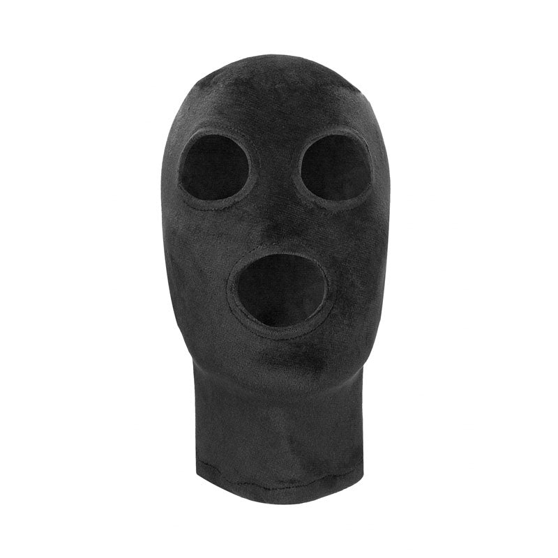 Ouch! Velvet & Velcro Mask with Eye and Mouth Opening-(ou523blk) - OU523BLK