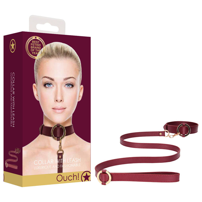 OUCH! Halo - Collar With Leash-(ou588bur) - OU588BUR