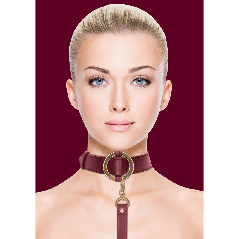 OUCH! Halo - Collar With Leash-(ou588bur) - OU588BUR