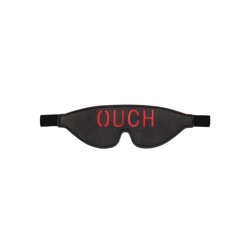 OUCH! Black & White Bonded Leather Eye-Mask ''Ouch''-(ou688blk) - OU688BLK