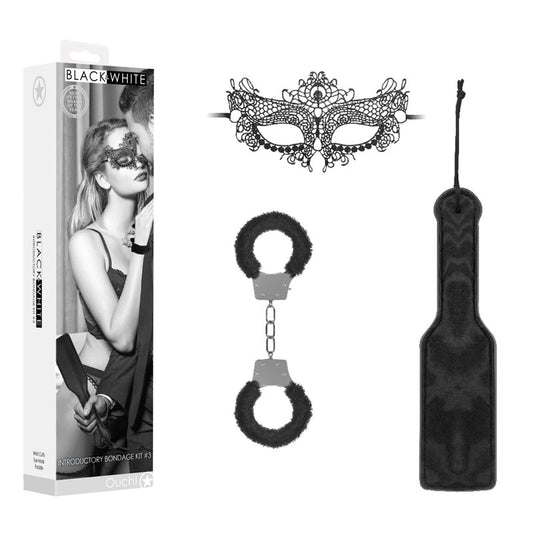 OUCH! Black & White Introductory Bondage Kit #3-(ou698blk) - OU698BLK