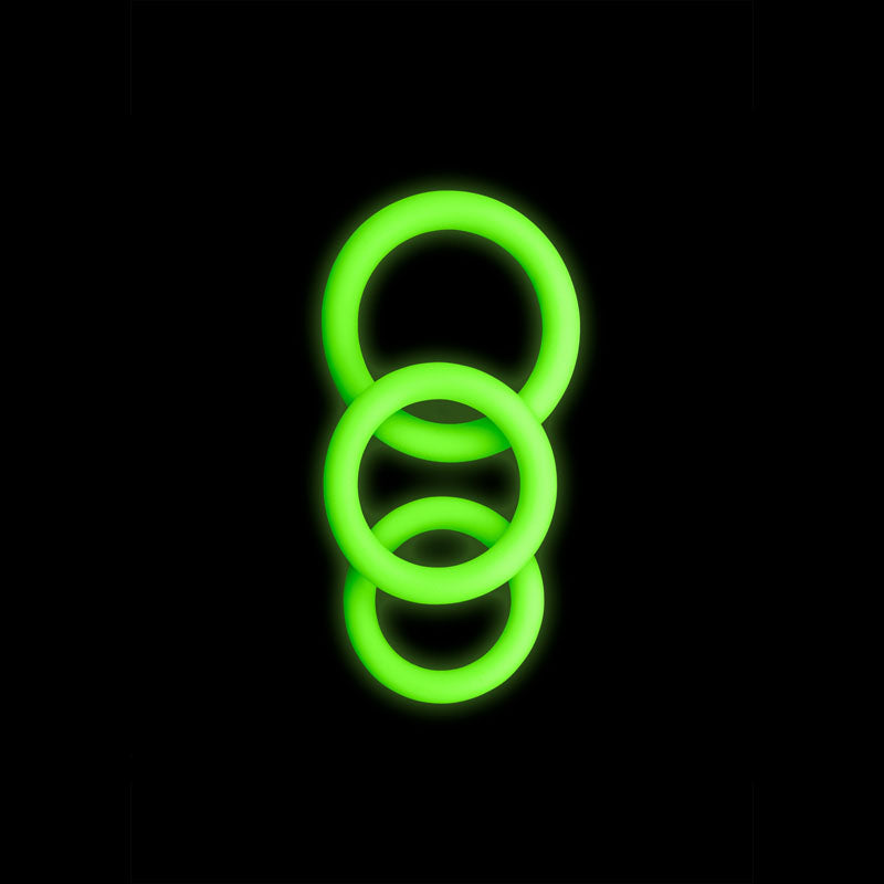 OUCH! Glow In The Dark Cock Ring Set-(ou731glo) - OU731GLO