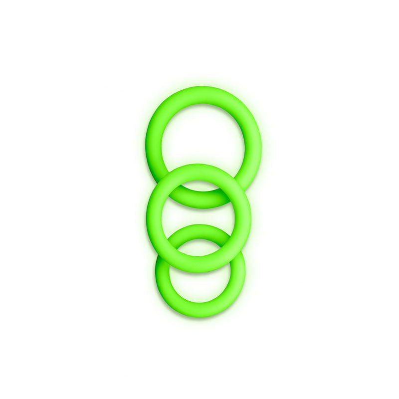 OUCH! Glow In The Dark Cock Ring Set-(ou731glo) - OU731GLO