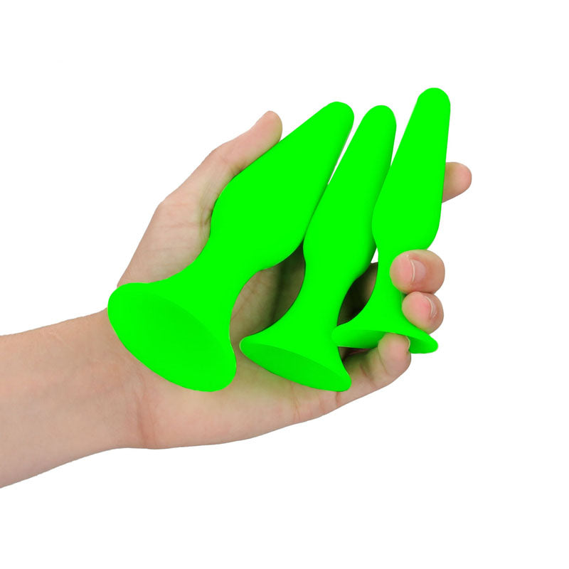 OUCH! Glow In The Dark Butt Plug Set-(ou736glo) - OU736GLO