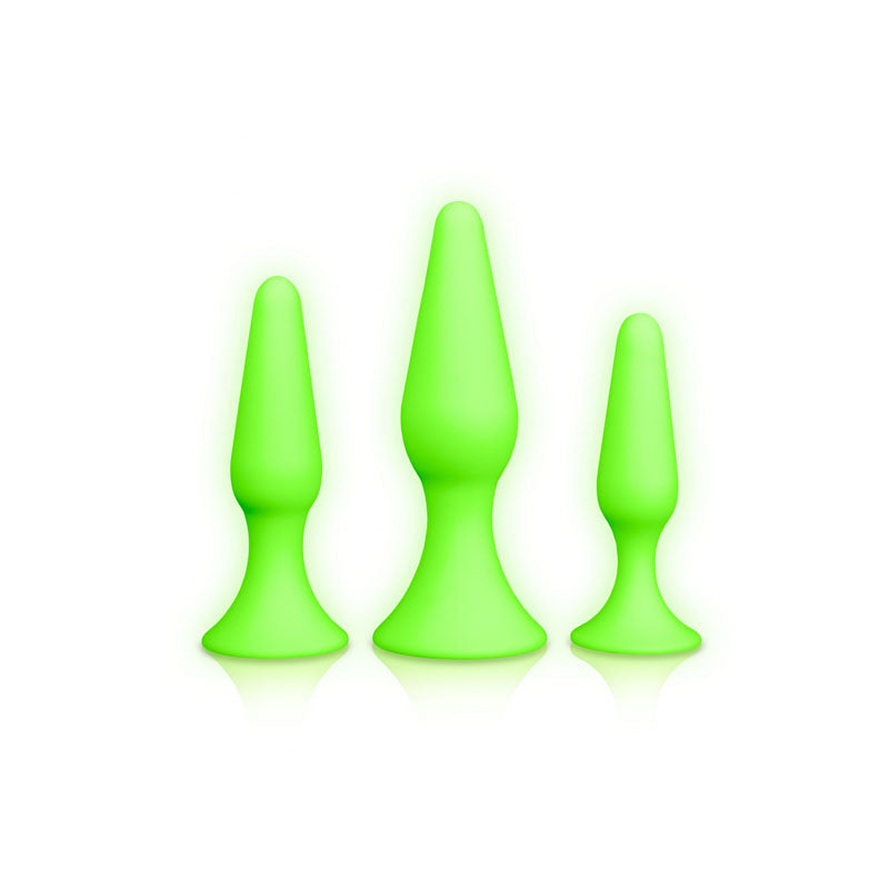 OUCH! Glow In The Dark Butt Plug Set-(ou736glo) - OU736GLO