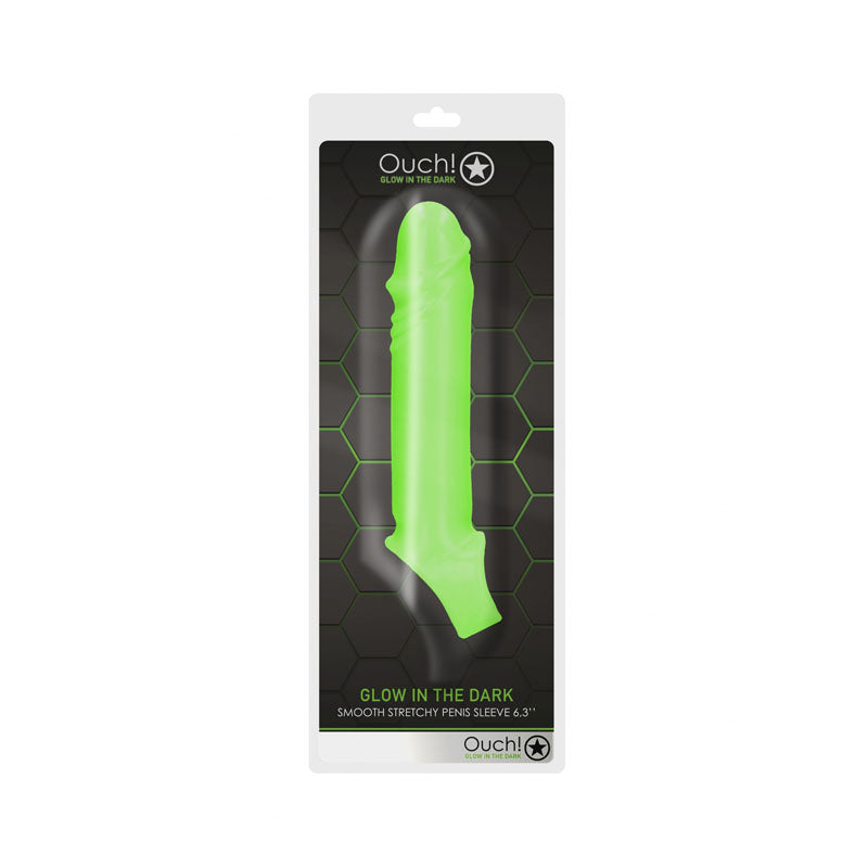 OUCH! Glow In The Dark Smooth Stretchy Penis Sleeve-(ou740glo) - OU740GLO