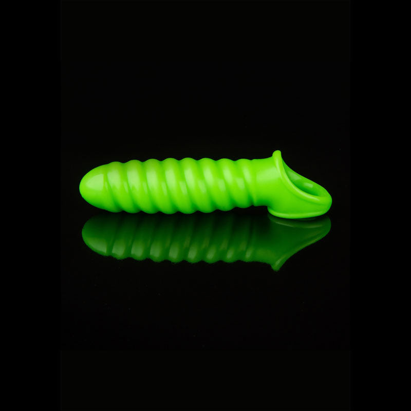 OUCH! Glow In The Dark Swirl Stretchy Penis Sleeve-(ou741glo) - OU741GLO