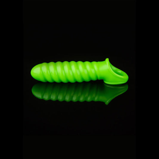 OUCH! Glow In The Dark Swirl Stretchy Penis Sleeve-(ou741glo) - OU741GLO