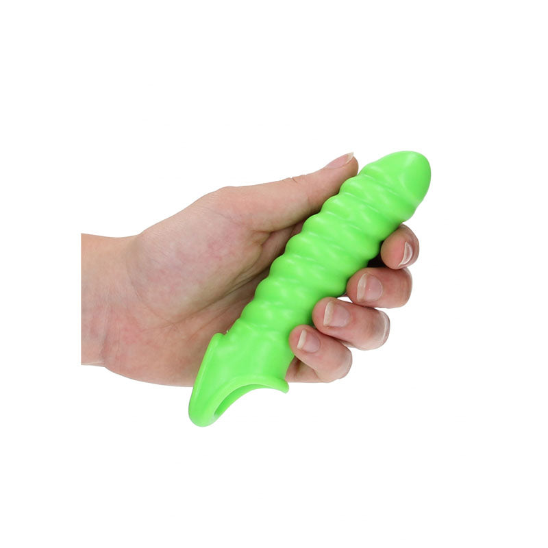 OUCH! Glow In The Dark Swirl Stretchy Penis Sleeve-(ou741glo) - OU741GLO