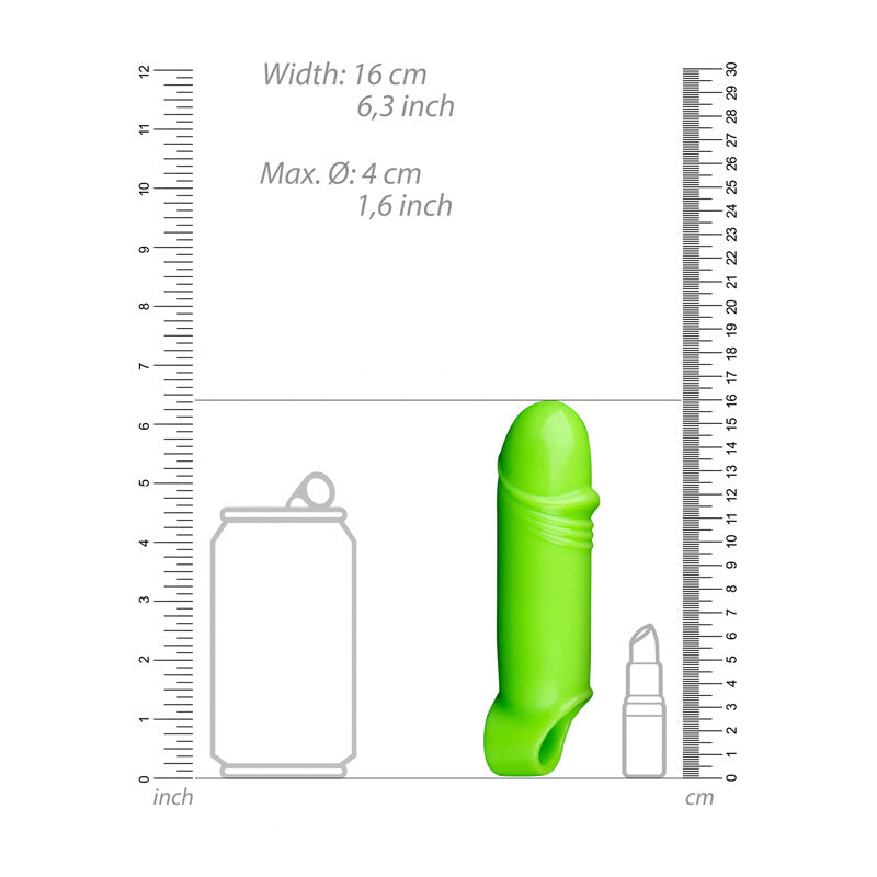 OUCH! Glow In The Dark Smooth Thick Stretchy Penis Sleeve-(ou744glo) - OU744GLO