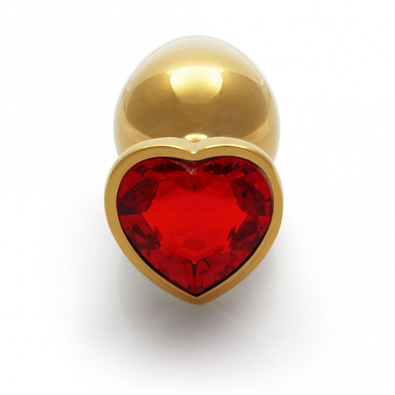 OUCH! Heart Gem Gold Butt Plug - Medium-(ou806gld) - OU806GLD