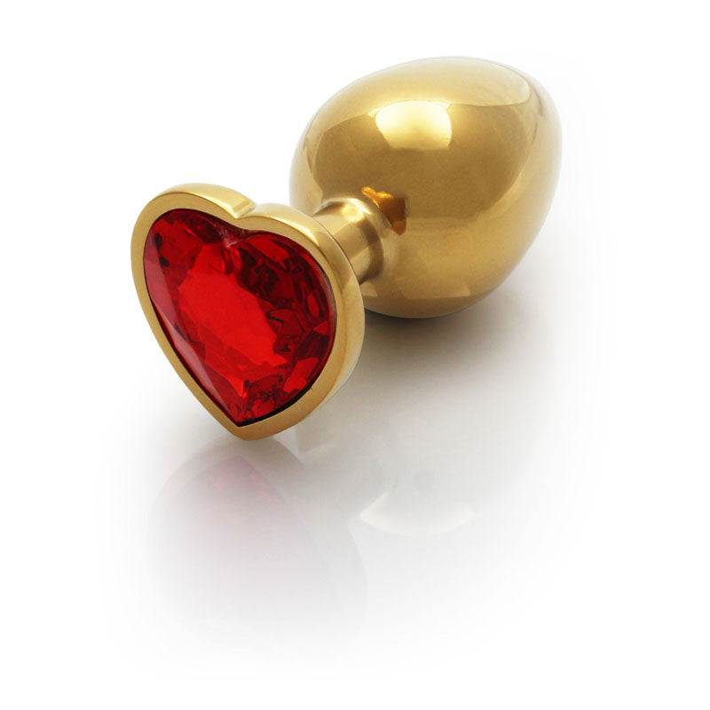 OUCH! Heart Gem Gold Butt Plug - Medium-(ou806gld) - OU806GLD