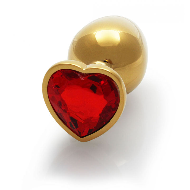 OUCH! Heart Gem Gold Butt Plug - Medium-(ou806gld) - OU806GLD