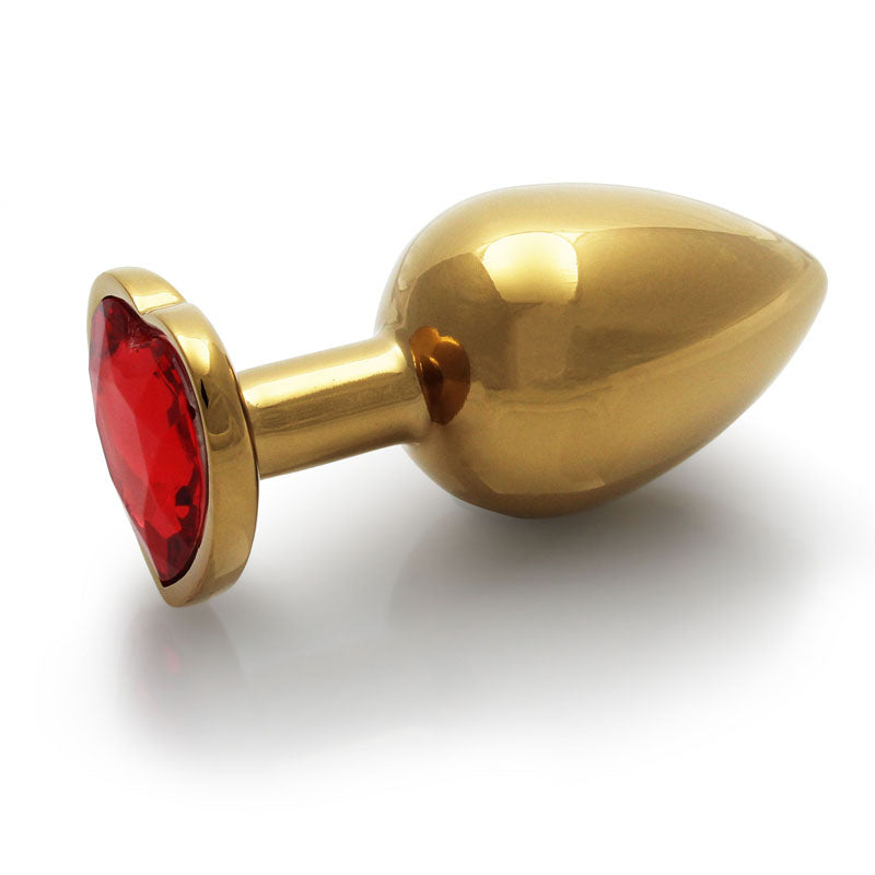 OUCH! Heart Gem Gold Butt Plug - Medium-(ou806gld) - OU806GLD