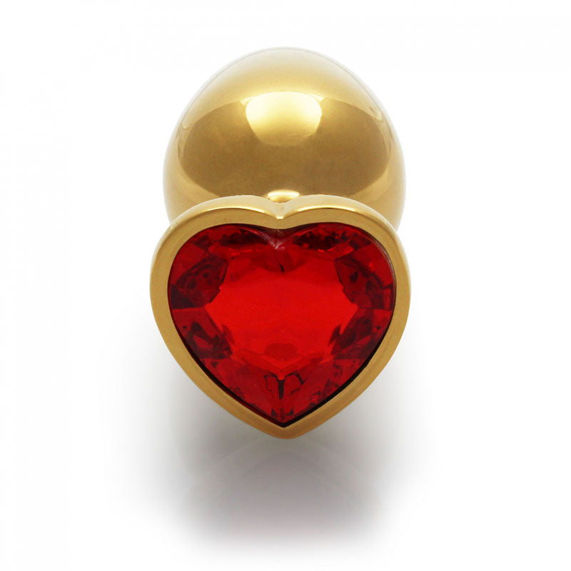 OUCH! Heart Gem Gold Butt Plug - Large-(ou807gld) - OU807GLD