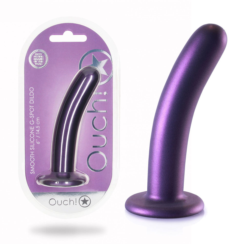 OUCH! Smooth Silicone G-Spot Dildo - 6'' / 14.5 cm-(ou820mpu) - OU820MPU