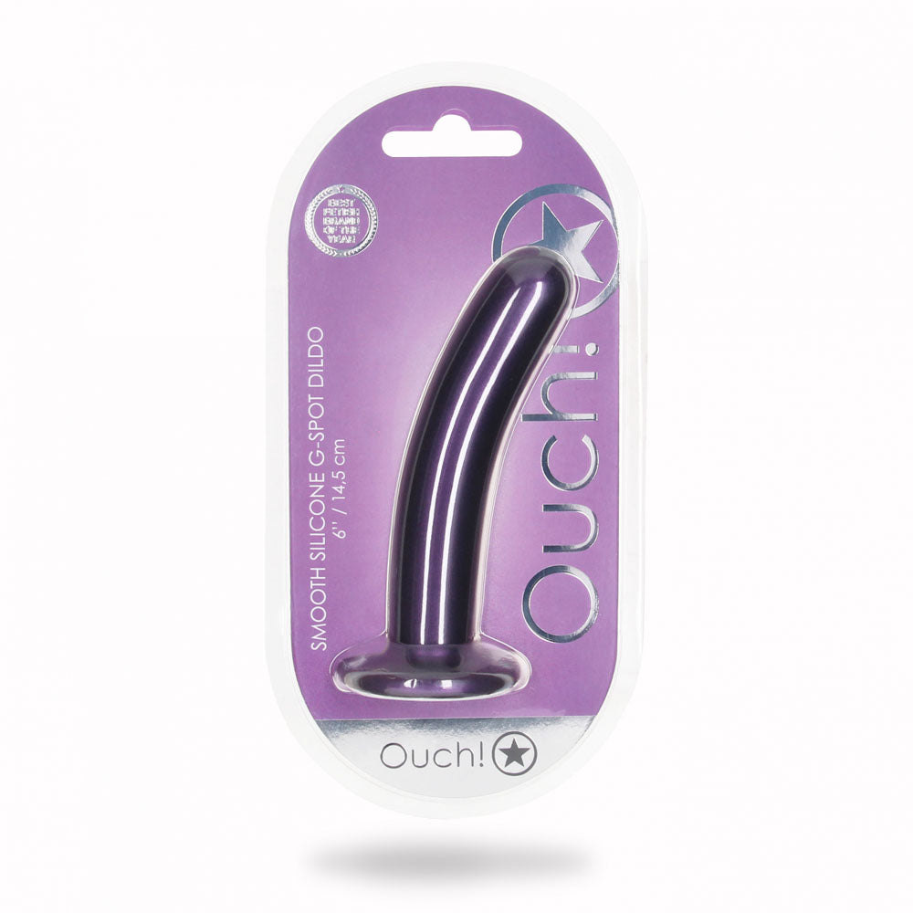 OUCH! Smooth Silicone G-Spot Dildo - 6'' / 14.5 cm-(ou820mpu) - OU820MPU