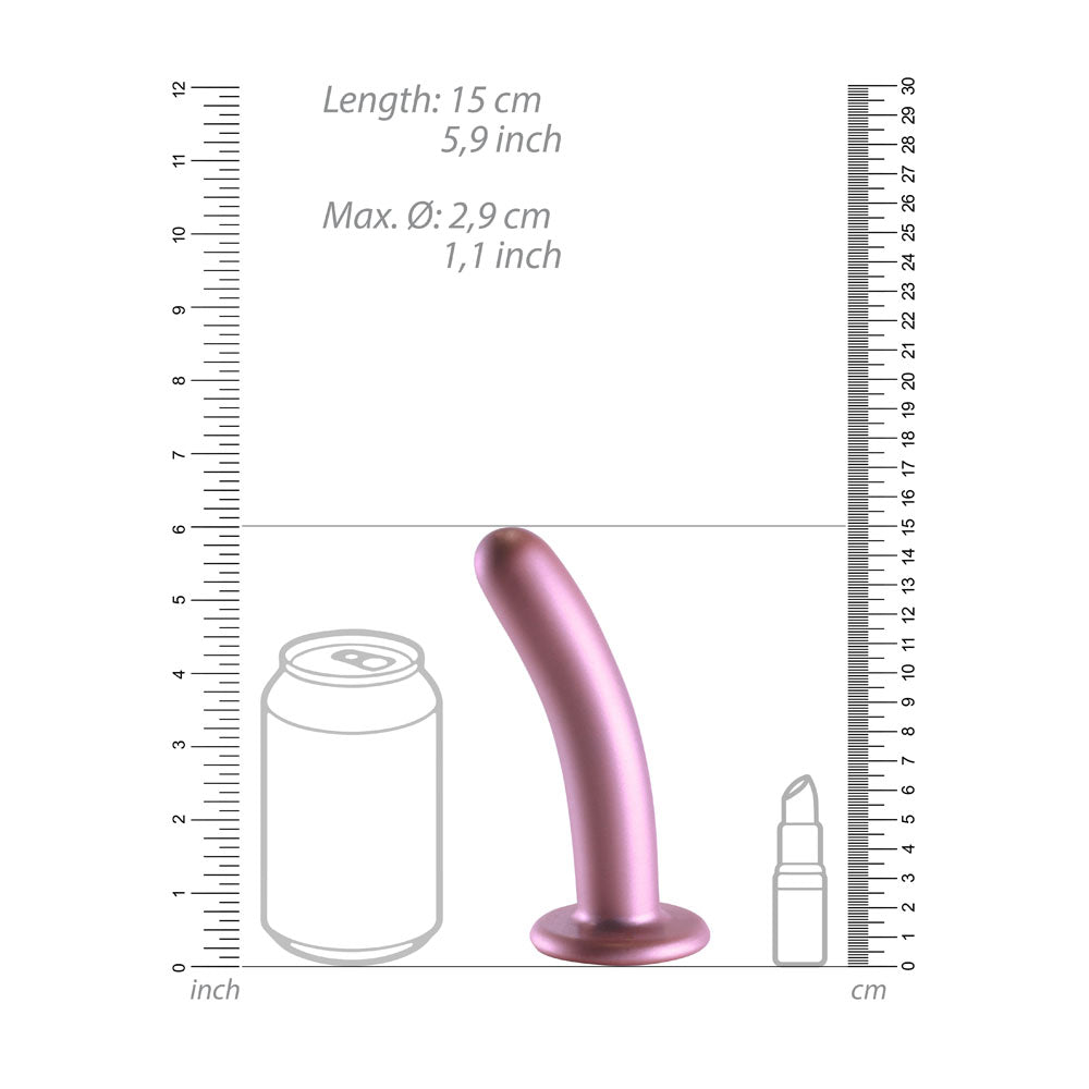 OUCH! Smooth Silicone G-Spot Dildo - 6'' / 14.5 cm-(ou820ros) - OU820ROS