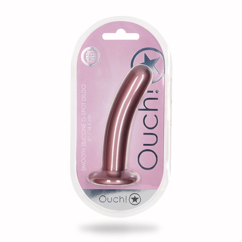 OUCH! Smooth Silicone G-Spot Dildo - 6'' / 14.5 cm-(ou820ros) - OU820ROS