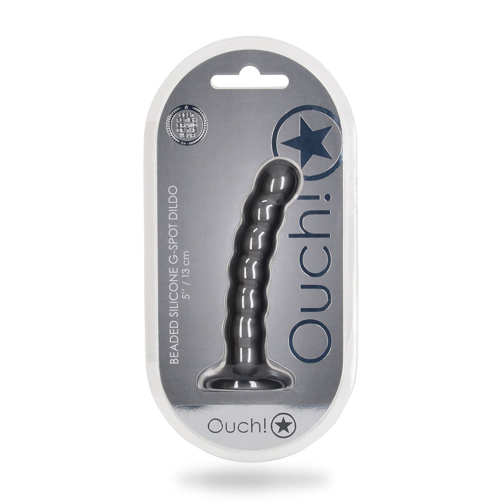 OUCH! Beaded Silicone G-Spot Dildo - 5'' / 13cm-(ou822gun) - OU822GUN