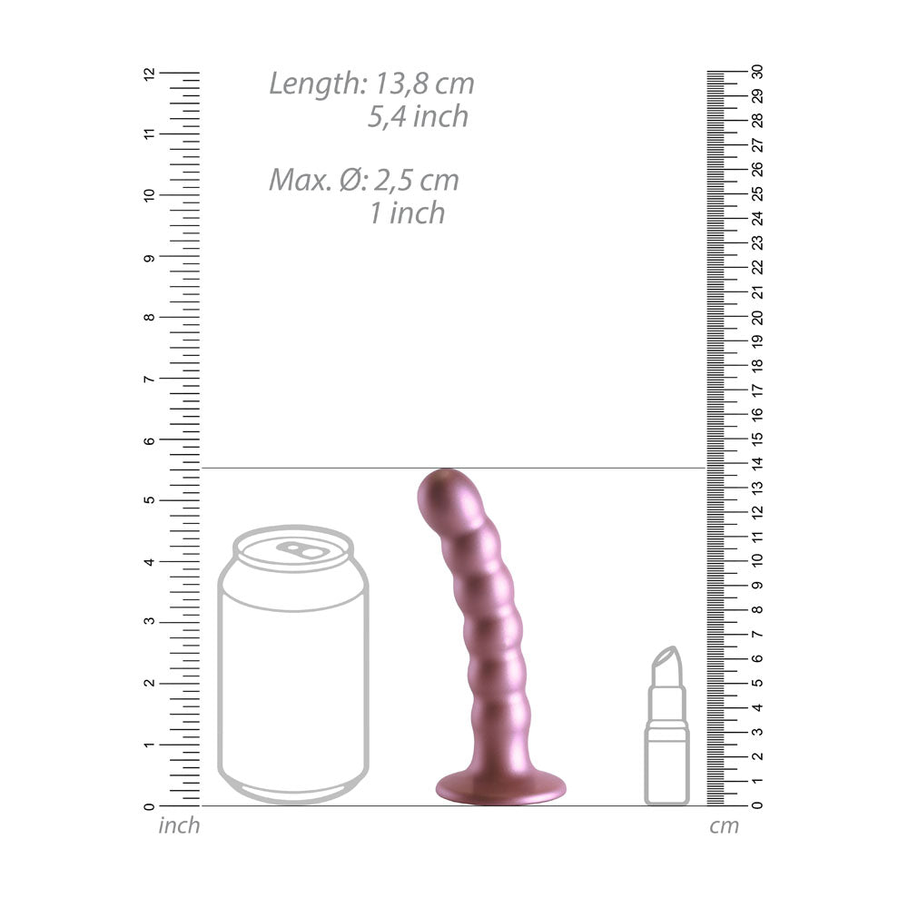 OUCH! Beaded Silicone G-Spot Dildo - 5'' / 13cm-(ou822ros) - OU822ROS