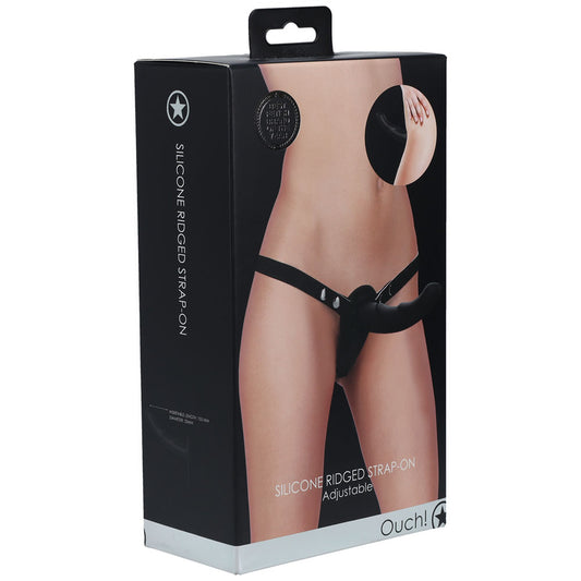 OUCH! Silicone Ridged Strap-On - Black-(ou863blk) - OU863BLK