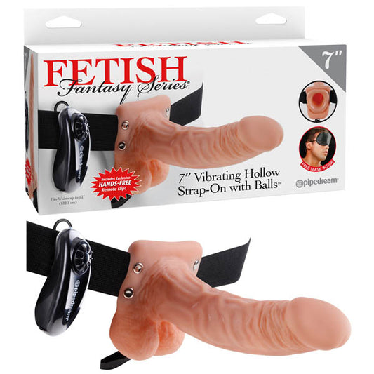 Fetish Fantasy Series 7'' Vibrating Hollow Strap-on With Balls-(pd3376-21) - PD3376-21