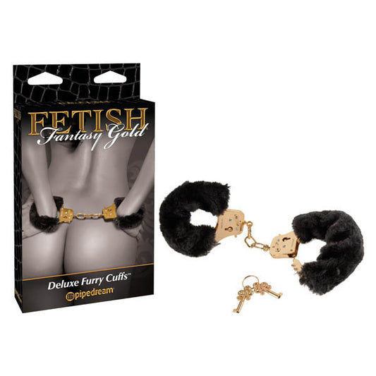 Fetish Fantasy Gold Deluxe Furry Cuffs-(pd3996-27) - PD3996-27