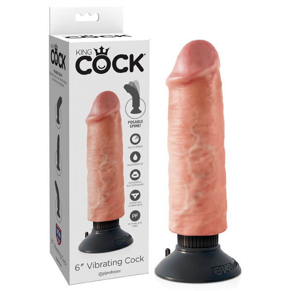 King Cock 6'' Vibrating Cock-(pd5401-21) - PD5401-21