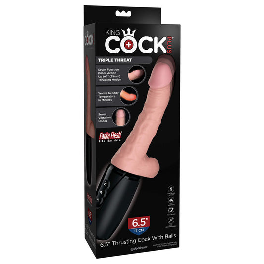 King Cock Plus 6.5'' Thrusting Cock with Balls-(pd5728-21) - PD5728-21