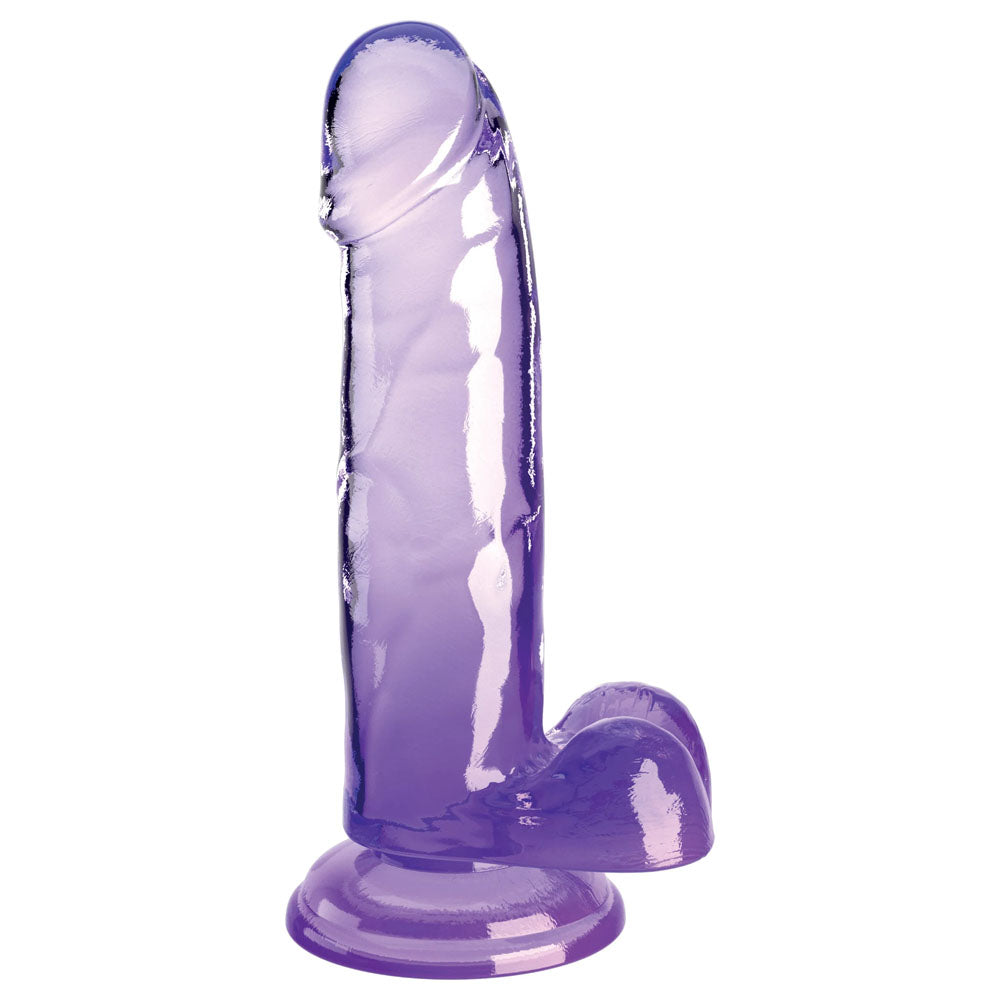 King Cock Clear 7'' Cock with Balls - Purple-(pd5754-12) - PD5754-12