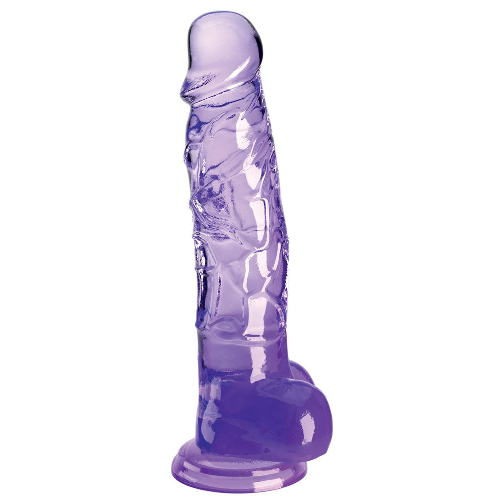 King Cock Clear 8'' Cock with Balls - Purple-(pd5756-12) - PD5756-12