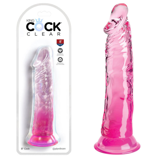 King Cock Clear 8'' Cock - Pink-(pd5757-11) - PD5757-11