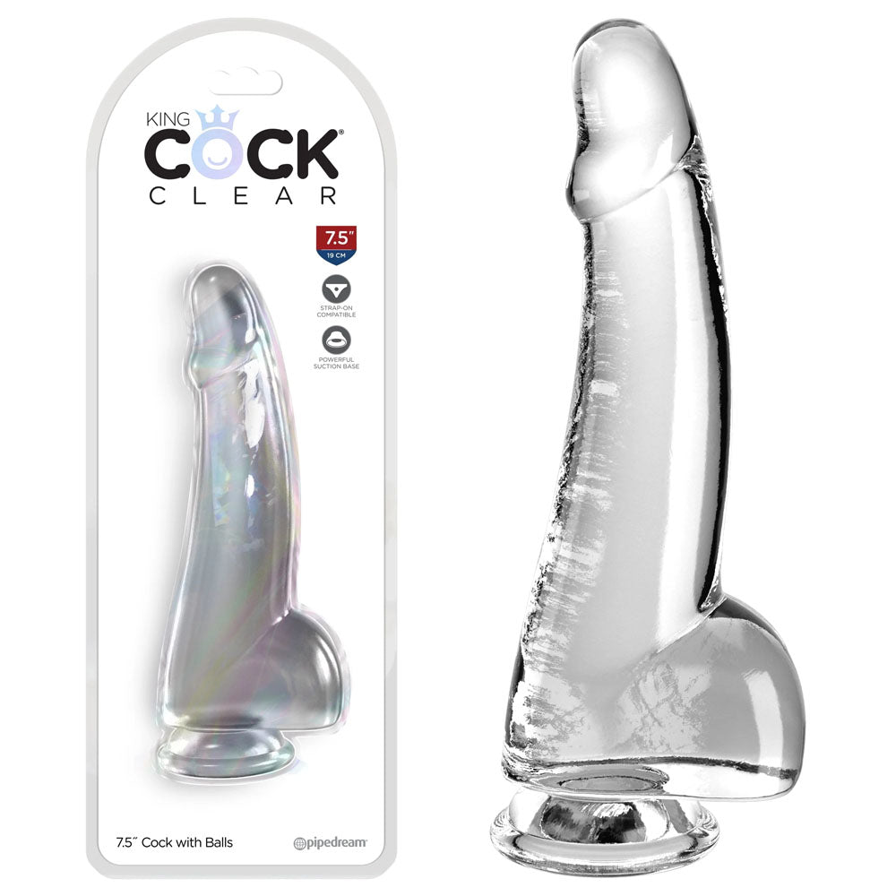 King Cock Clear 7.5'' Cock with Balls-(pd5760-20) - PD5760-20