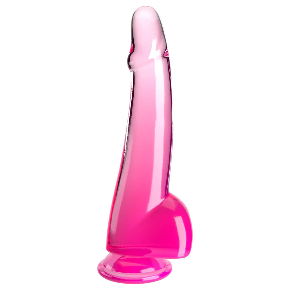 King Cock Clear 10'' Cock with Balls - Pink-(pd5761-11) - PD5761-11