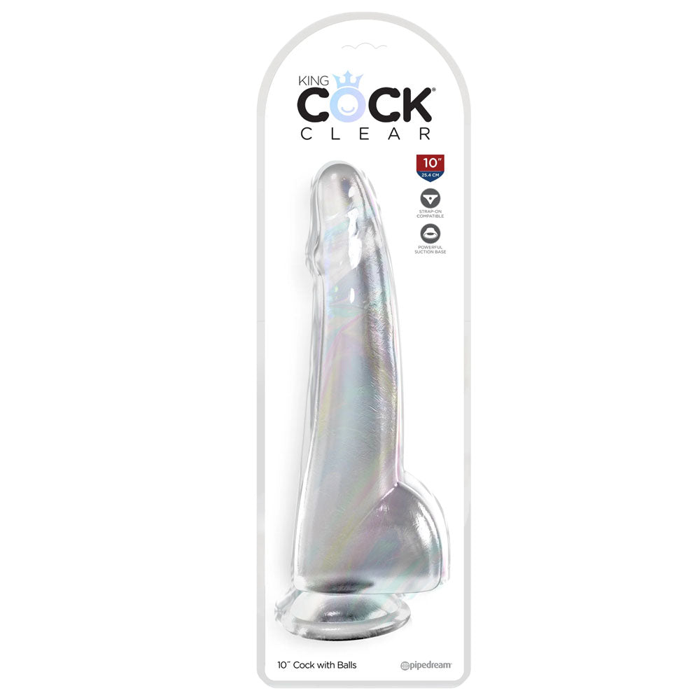 King Cock Clear 10'' Cock with Balls - Clear-(pd5761-20) - PD5761-20