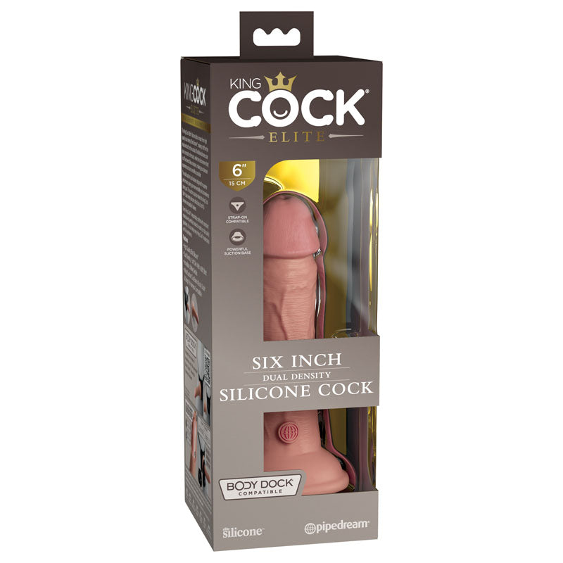 King Cock Elite 6'' Dual Density Cock - Flesh-(pd5770-21) - PD5770-21