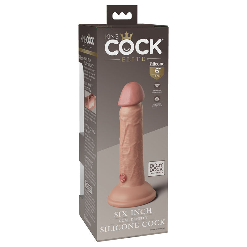 King Cock Elite 6'' Dual Density Cock - Flesh-(pd5770-21) - PD5770-21