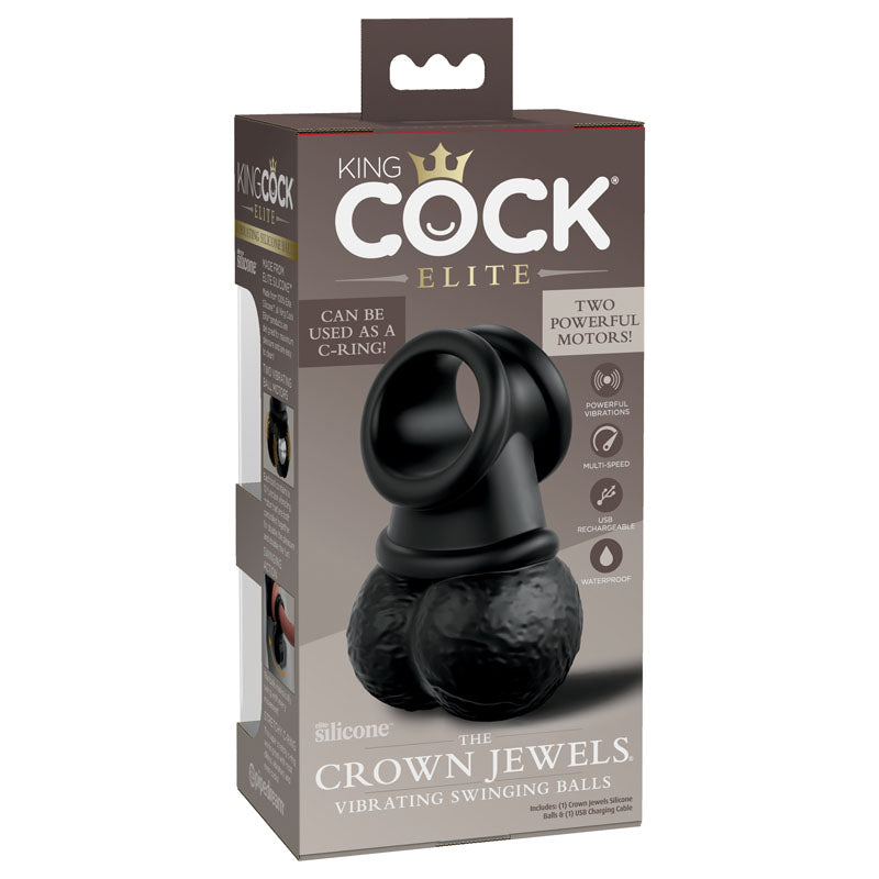 King Cock Elite The Crown Jewels Vibrating Silicone Balls-(pd5780-23) - PD5780-23