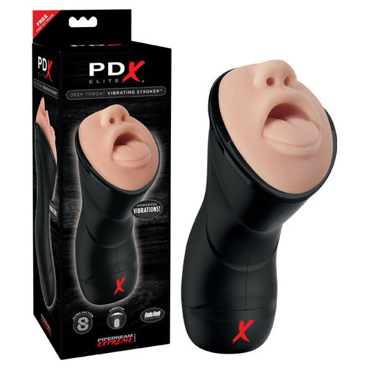 PDX Elite Deep Throat Vibrating Stroker-(rd507) - RD507