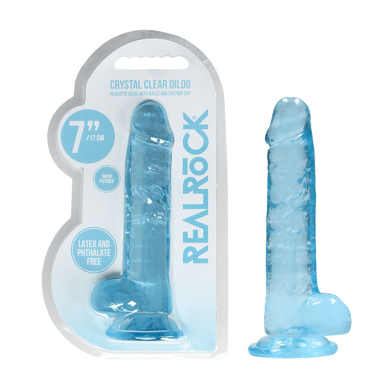 RealRock 7'' Realistic Dildo With Balls-(rea091blu) - REA091BLU