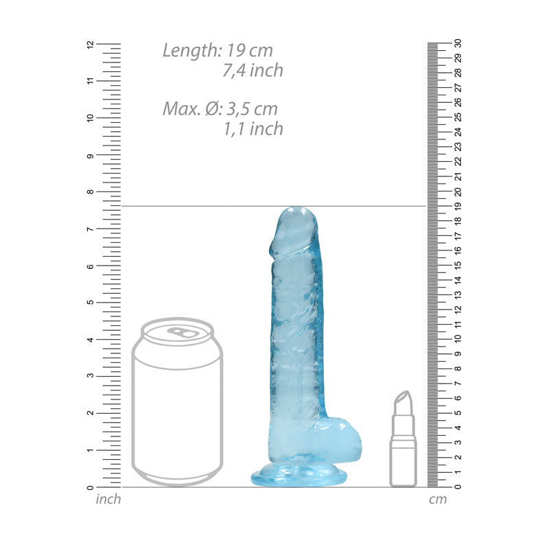 RealRock 7'' Realistic Dildo With Balls-(rea091blu) - REA091BLU