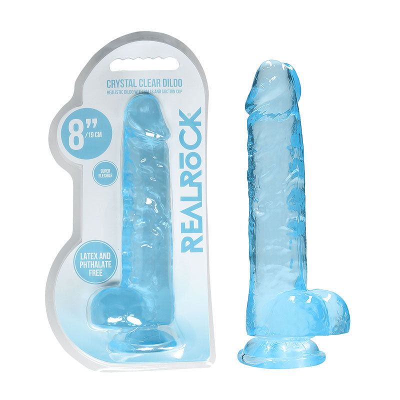 RealRock 8'' Realistic Dildo With Balls-(rea092blu) - REA092BLU