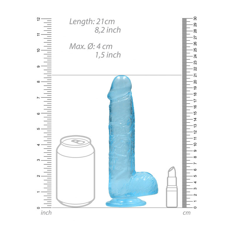 RealRock 8'' Realistic Dildo With Balls-(rea092blu) - REA092BLU