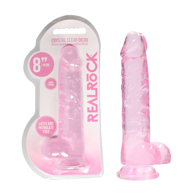 RealRock 8'' Realistic Dildo With Balls-(rea092pnk) - REA092PNK