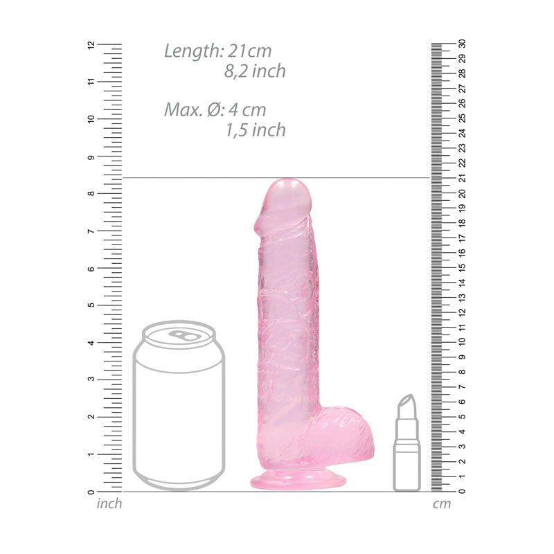 RealRock 8'' Realistic Dildo With Balls-(rea092pnk) - REA092PNK