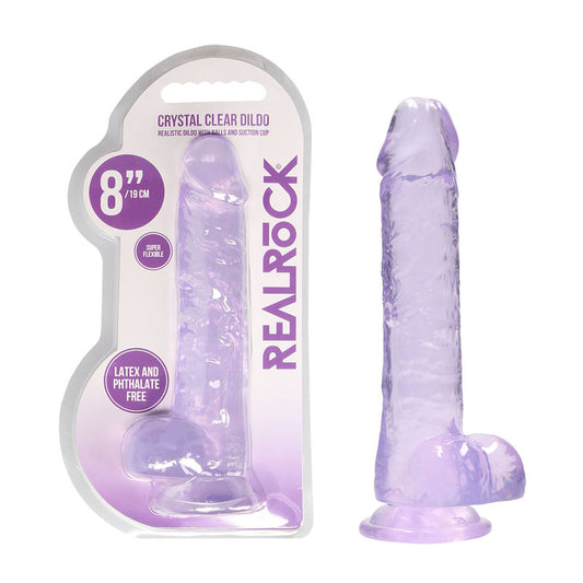 RealRock 8'' Realistic Dildo With Balls-(rea092pur) - REA092PUR